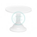 Glazed Milk Glass Cake Stand - White 6"