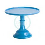 Glazed Milk Glass Cake Stand - Bonnie Blue 9"