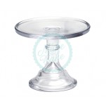 Glazed Milk Glass Cake Stand - Crystal Clear 6"