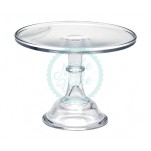 Glazed Milk Glass Cake Stand - Crystal Clear 9"