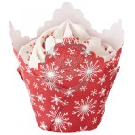 Wilton - Snowflake Red Pleated Mini Baking Cups x 30