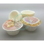 Beautiful Ruffled Baking Cups - Ivory x 100