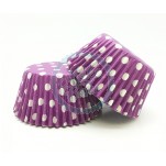 Cupcake Baking Cases - Purple With White Spots x 500