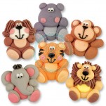 40 Sugar Sitting Animals Hippo-Lion-Monkey-Dog-Tiger-Elephant