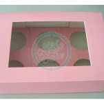 Luxury Satin Pink Cupcake Box For 6 Cupcakes x 5