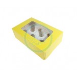 Plain Kraft - Yellow Cupcake Box Holds 6
