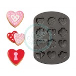 Wilton - Mini Heart Cookie Baking Pan With 12 Designs