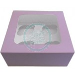 Satin Cupcake Box Holds 4 With Window - Violet x 25
