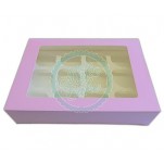 Satin Cupcake Box Holds 12 With Window - Violet x 25