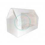 Satin Cupcake Box Holds 2 With Window - White x 25