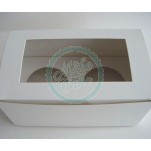 Deep Luxury Satin White Cupcake Box For 2 Large Cupcakes x 25