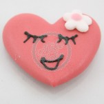 12 Sugar Cute Heart Faces, Red